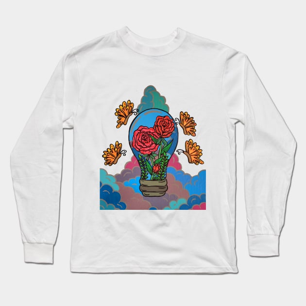 Trapped Rose Long Sleeve T-Shirt by Art by Rory 